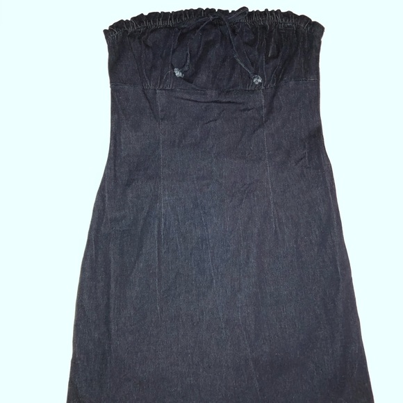 Strapless Denim Dress - Picture 2 of 8